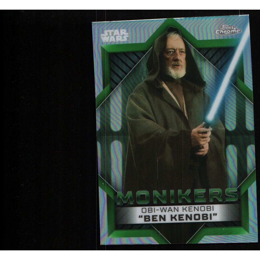 2023 Topps Star Wars Chrome Monikers Obi-Wan Ben Kenobi Green Refractor M-8